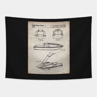 Jet Ski Patent - Watersports Lake Beach House Art - Antique Tapestry