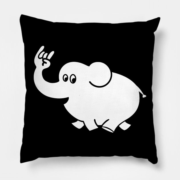 Rock on! Elephant Pillow by marvandraw