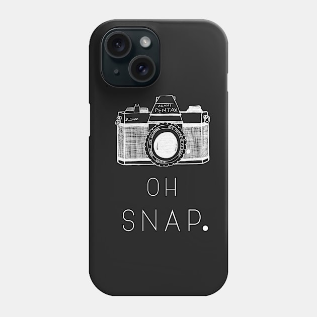 'Oh Snap' Typography Design- White Phone Case by StylishTayla