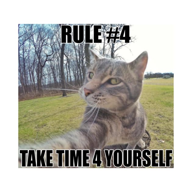 Rule #4 Take Time 4 Urself | Cat Shirt | Cat Meme | Positivity | Unisex by CamavIngora