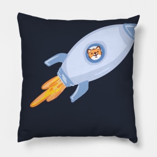 Shiba Inu Dog in Space Ship Pillow