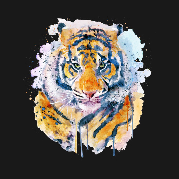 Disover Tiger Head - Watercolor Tiger - T-Shirt