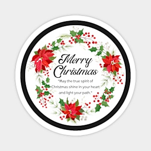 Merry Christmas Round Sticker 18 Magnet