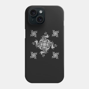 Beautiful Black and White Spoked Vine Pattern Phone Case