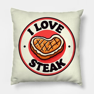 i love steak Pillow