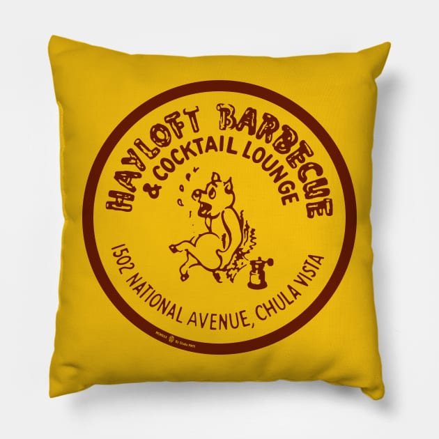 Vintage Hayloft Barbeque Pillow by StudioPM71