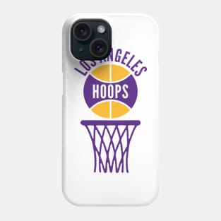 Retro Los Angeles Purple and Gold Hoops Logo Phone Case