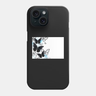 Background with black butterflies Phone Case