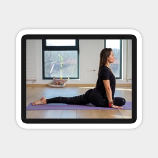 Woman in various yoga postures Magnet