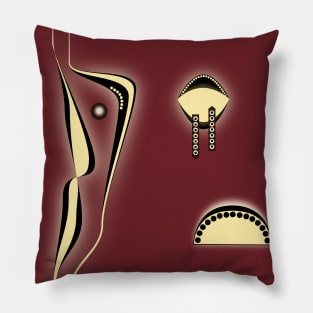 abstract brown, black and yellow geometrics Pillow