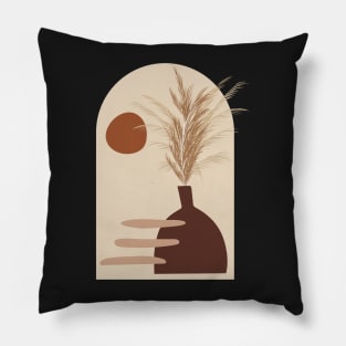 Minimal Modern  Terraccota  Pottery Abstract Leaves Shape   Design Pillow