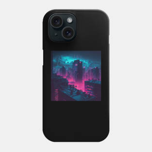 Violet Vapor - Cyberpunk Cityscape Skyline Phone Case