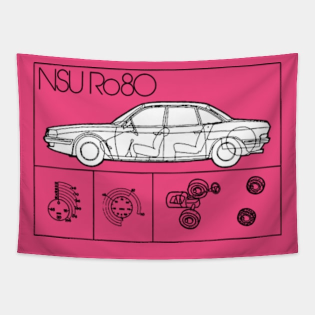 NSU RO80 - brochure Tapestry by Throwback Motors