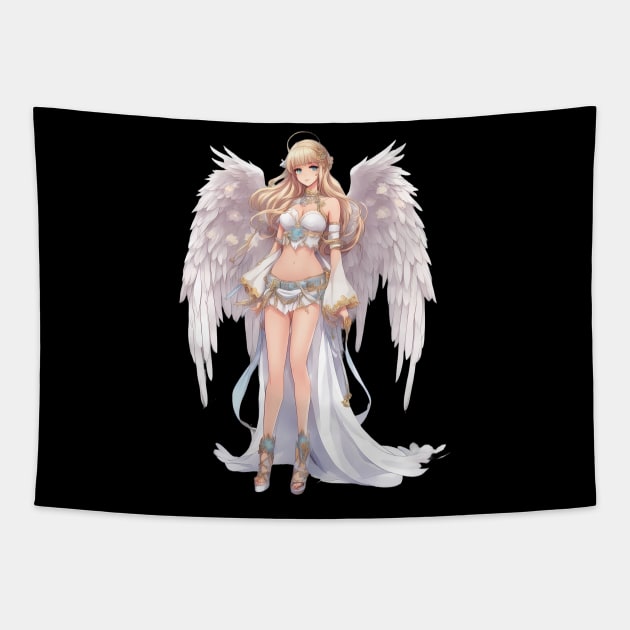 Heavenly Divine Anime Angel Goddess Tapestry by animegirlnft