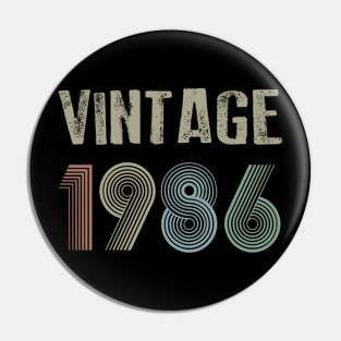 Vintage 1986 34th Birthday Gift Men Women Pin