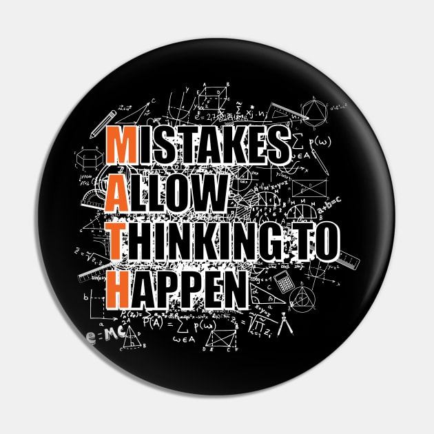 'Mistakes Allow Thinking To Happen' Math Teacher Pin by ourwackyhome