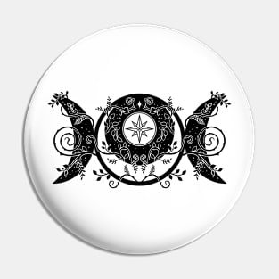 Triple moon Goddess Witch Wicca Symbol Pin
