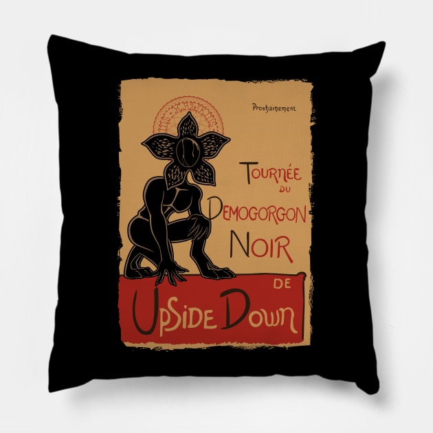 Tournée du Demogorgon Noir Pillow by jasesa