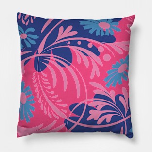 Folk floral print . Abstract flowers art , poster. Pillow