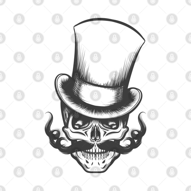 Skull in the cylinder hat by devaleta