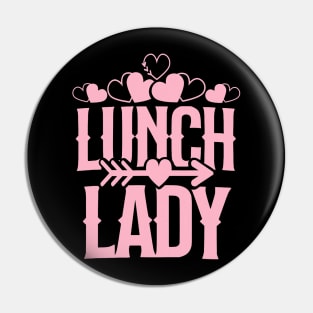 Lunch lady valentines day love heart design school Pin