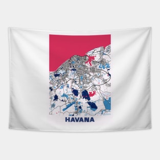 Havana - Cuba MilkTea City Map Tapestry