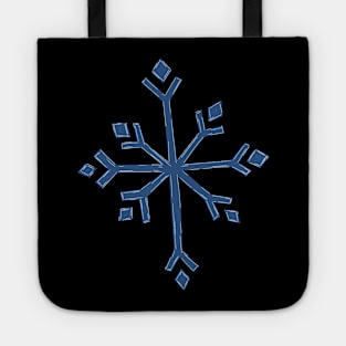 Large Snowflake Digital Illustration in Blues Tote