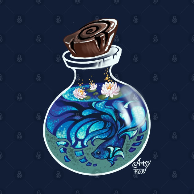 Indigo Beta Fish Potion Emblem by Artsy Rew