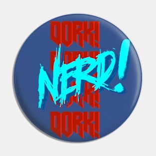 Nerd (blue & red) Pin