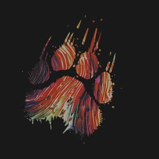 bear paw, colorful faded grunge bear claw T-Shirt