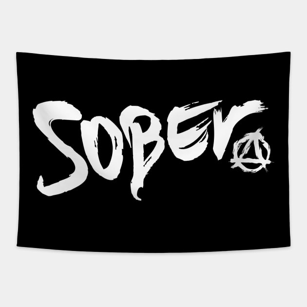 Sober with AA logo Tapestry by INpressMerch