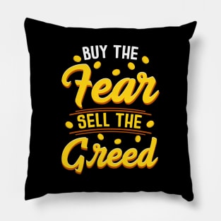 Investing Buy The Fear Sell The Greed Stock Market Pillow