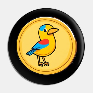 coin with a small bird on it Pin