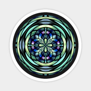 Green Blue and Purple Simulated Stained Glass Magnet