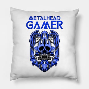 Metalhead Gamer Blue Pillow