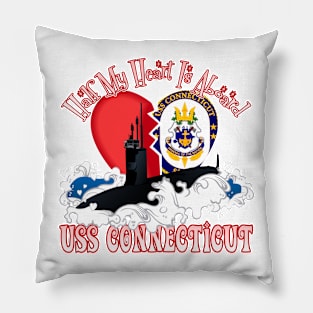 Half My Heart Is Aboard USS Connecticut Pillow