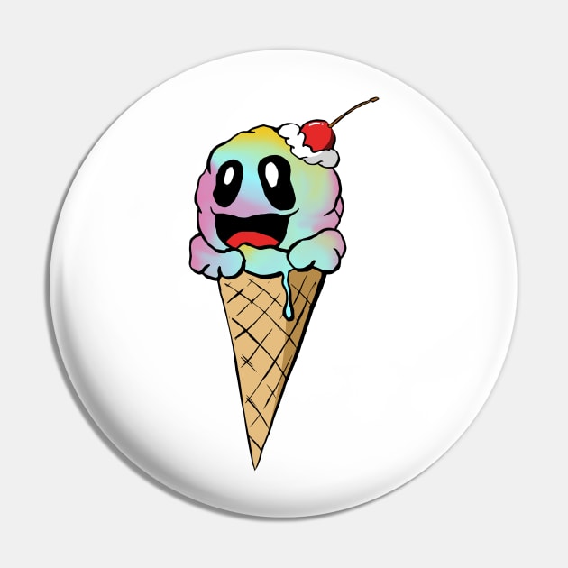 Ice Cream Kaiju (Cone, Rainbow) Pin by The Toku Verse