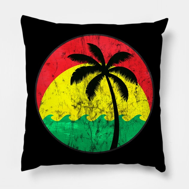 Vintage Reggae Logo Pillow by Dojaja