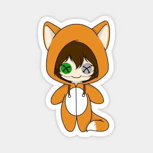 creepypasta clockwork fox costume doll Magnet