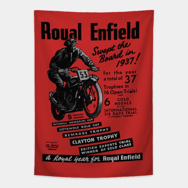 Gorgeous 1937 Royal Enfield Motorcycles Tapestry by MotorManiac