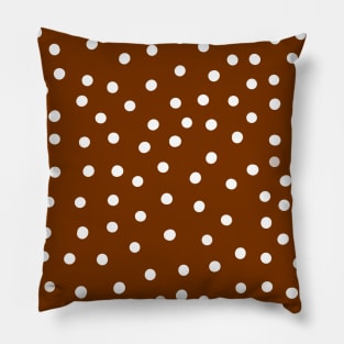 White Polka Dot Spots on Chocolate Pattern Pillow