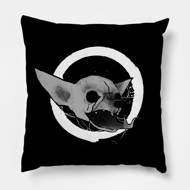 Demonic chihuahua Pillow by stcrbcn