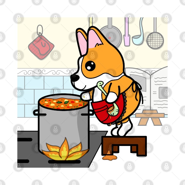 Cooking Corgi by CarthyDesigns