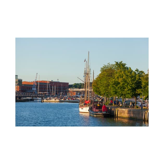 Museum ships on the Untertrave in the evening light, Lübeck, Schleswig-Holstein, Germany, Europe by Kruegerfoto