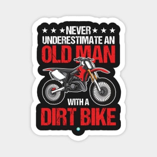 Motocross Cool Old Man Dirt Bike Gift Idea Magnet