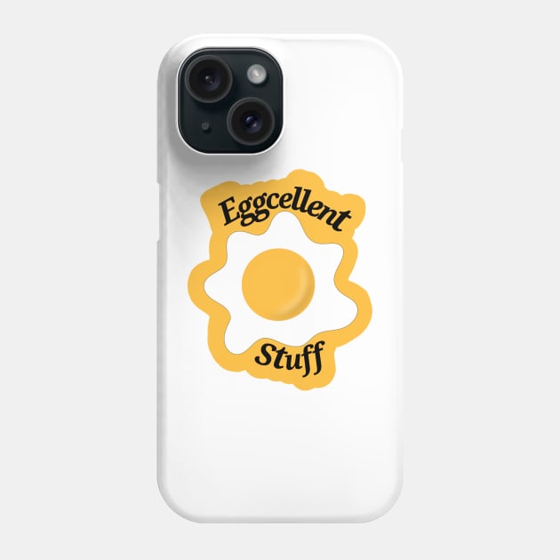 Eggcellent Stuff - yellow background Phone Case by Cute Stickers And More