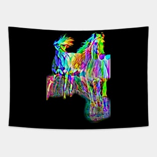 Hologram Horses Tapestry