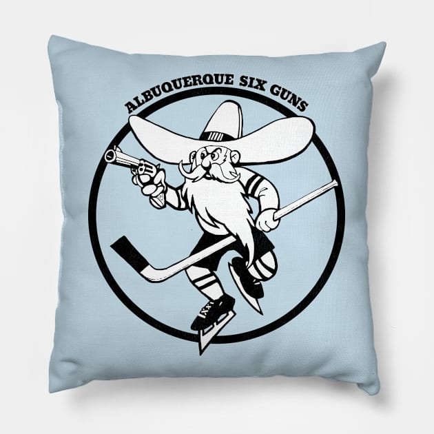 Classic Albuquerque Six Guns Hockey 1973 Pillow by LocalZonly