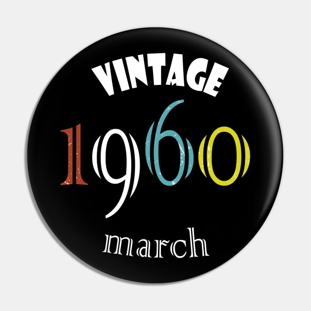 1960 - Vintage march Birthday Pin by rashiddidou