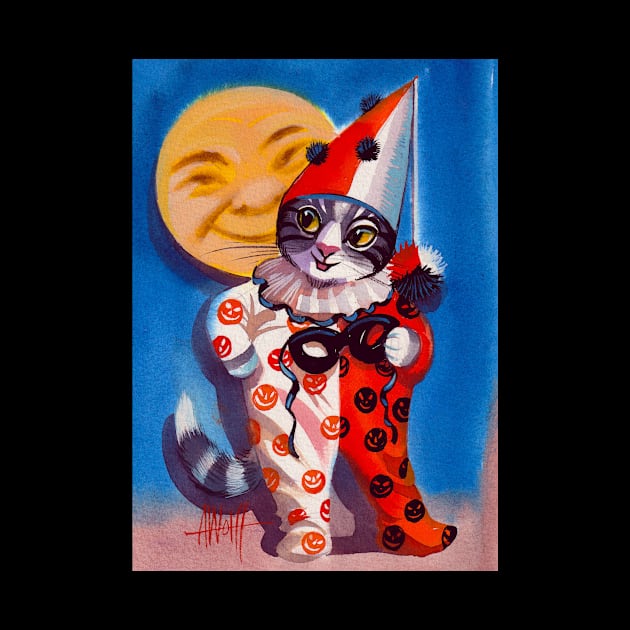 Harlequin Kitty by ashleywolffart